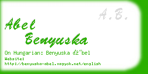 abel benyuska business card